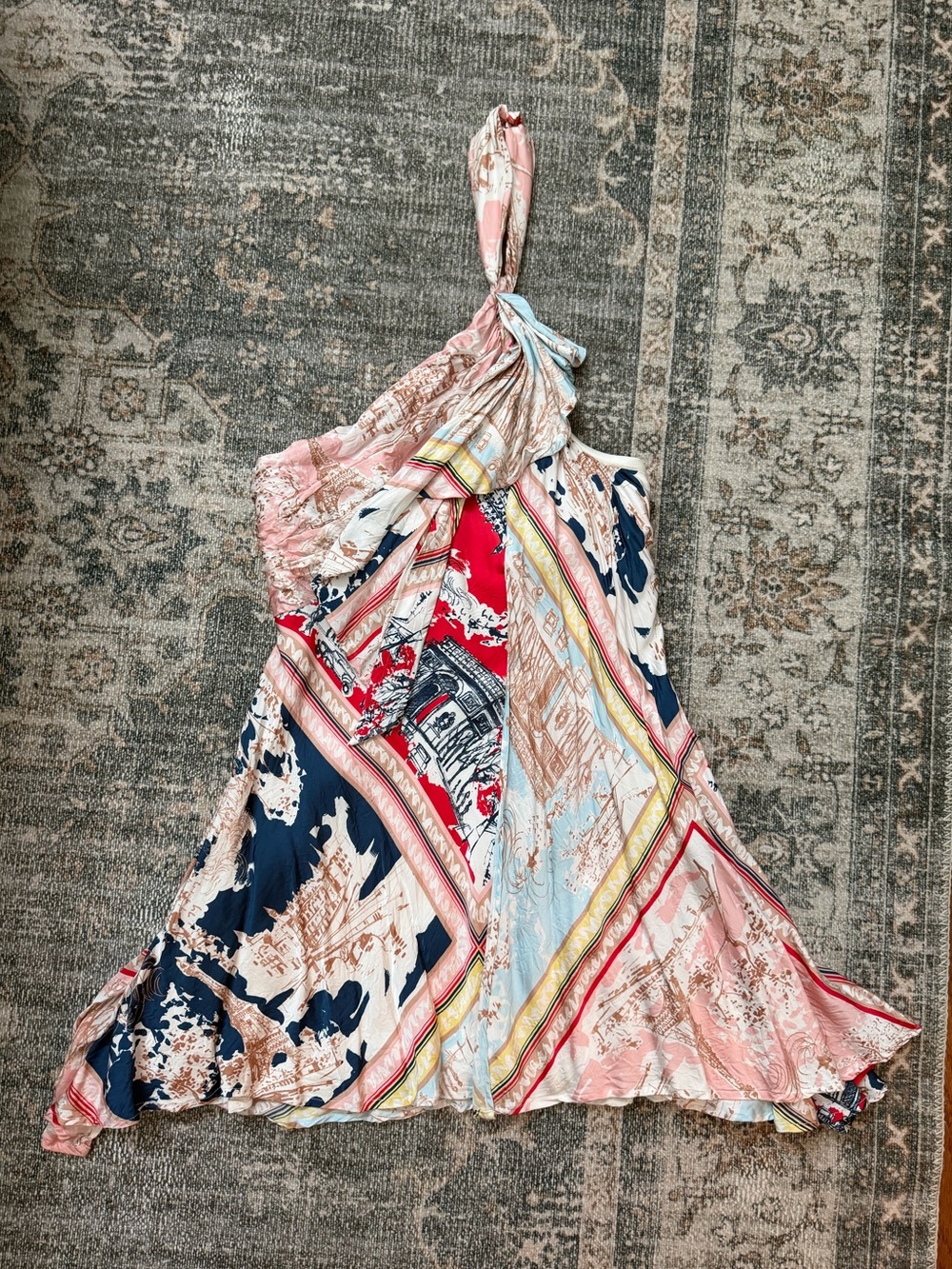 Maeve halter scarf mini dress